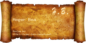 Heger Bea névjegykártya